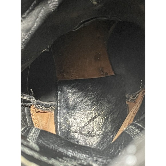 Vintage Justin Black Snake Skin Cowboy Western Boots Mens Sz 7.5 D/6046 USA Made - Picture 11 of 13